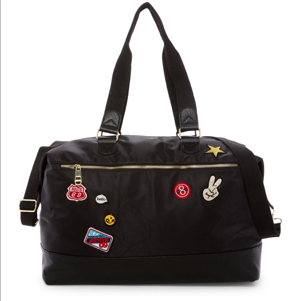 Madden Girl nylon patch weekend bag weekender